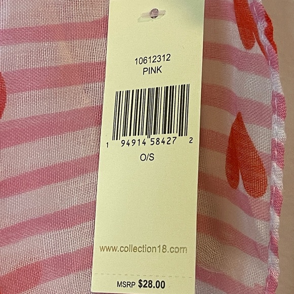 Collection18 Pink Hearts Infinity Scarf NWT - Picture 3 of 3
